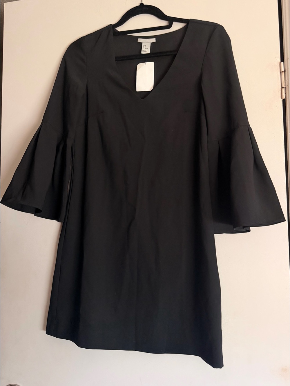 H&M Black V-Neck Bell-Sleeve Tunic